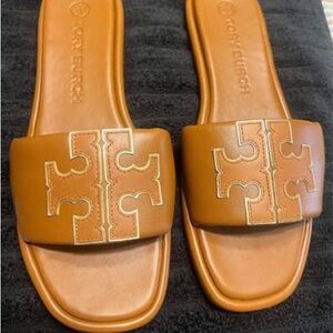 Tory Burch Brown Slide Loafers